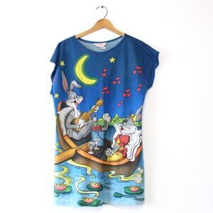 Vintage Warner Brothers Looney Tunes Bugs Bunny T Shirt Dress Large